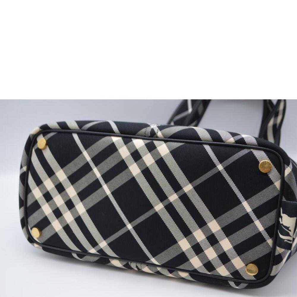 BURBERRY Tartan Check Tote Bag Black Calico - Picture 3 of 10